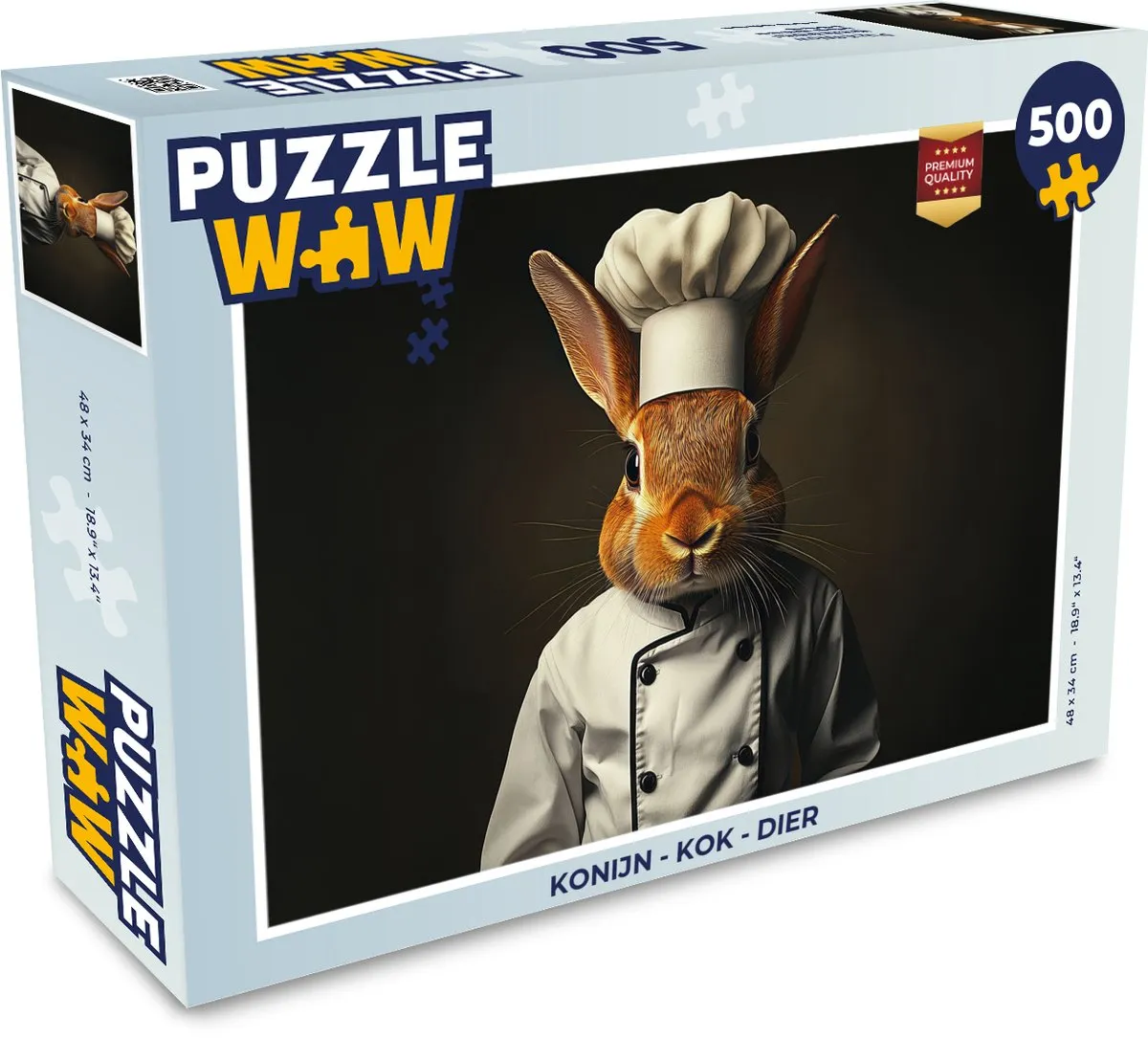 PuzzleWow Konijn - Kok Legpuzzel 500 Stuks - 8721169398709