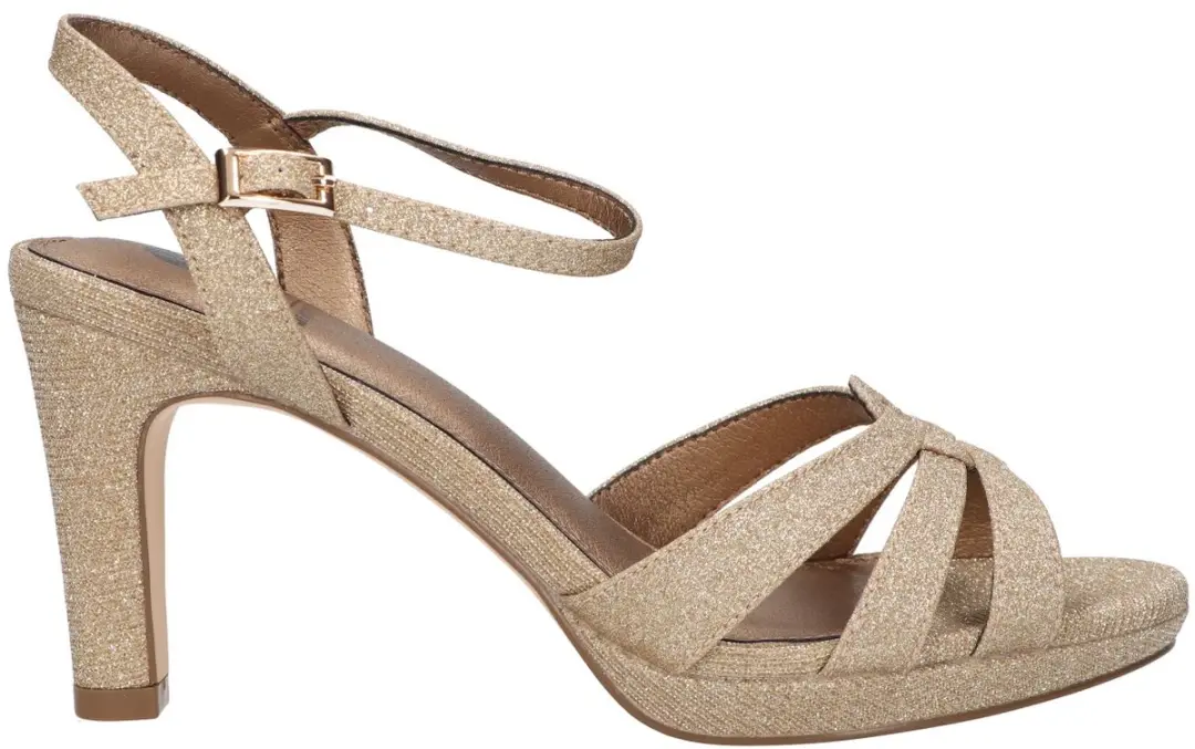 La Strada Sandaal Goud Glitter Textiel