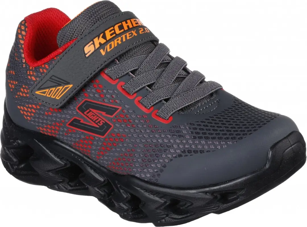 Skechers S-Lights 400602L Sneakers - Grijs/rood - afbeelding 3 van 6