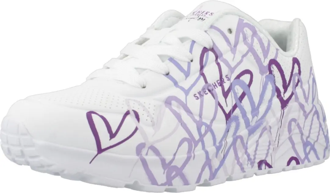 Skechers Uno Lite Meisjes Sneakers - Wit - afbeelding 3 van 6