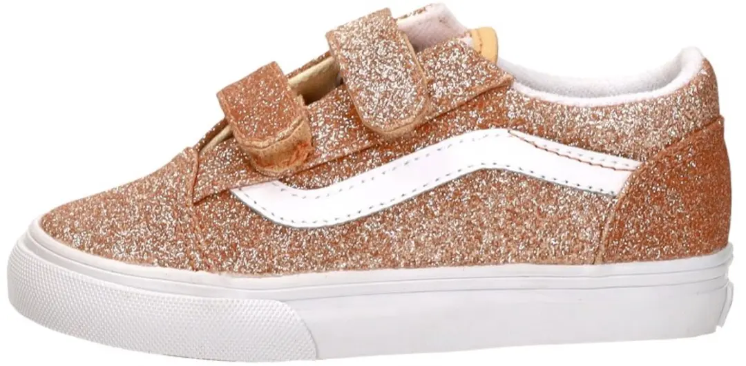 Vans Old Skool V Glitter Sneakers - Maat 20 - Oranje/Wit - afbeelding 2 van 6