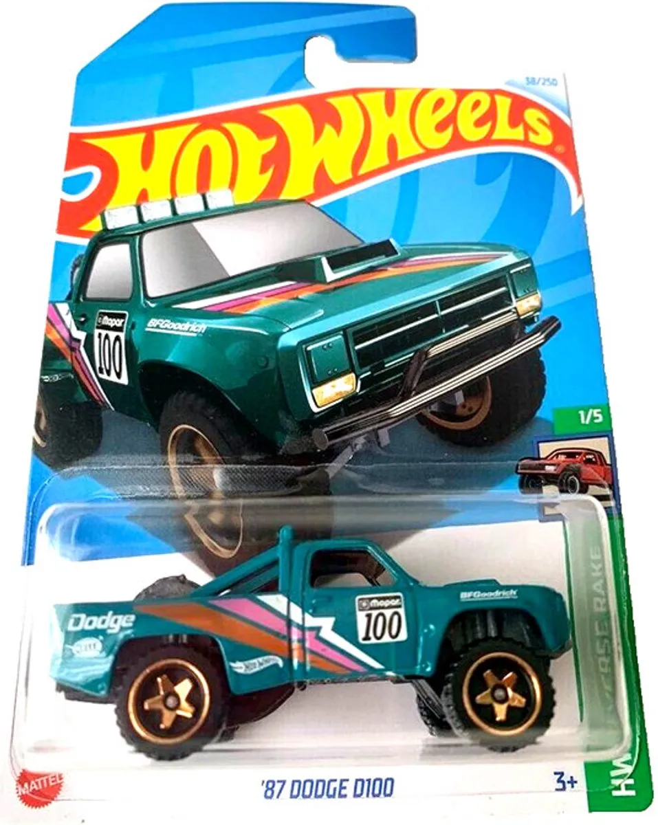 Hot Wheels '87 Dodge D100 Reverse Rake 1:64