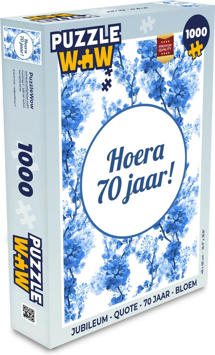 PuzzleWow Jubileum Quote Legpuzzel 1000 Stuks - Multicolor