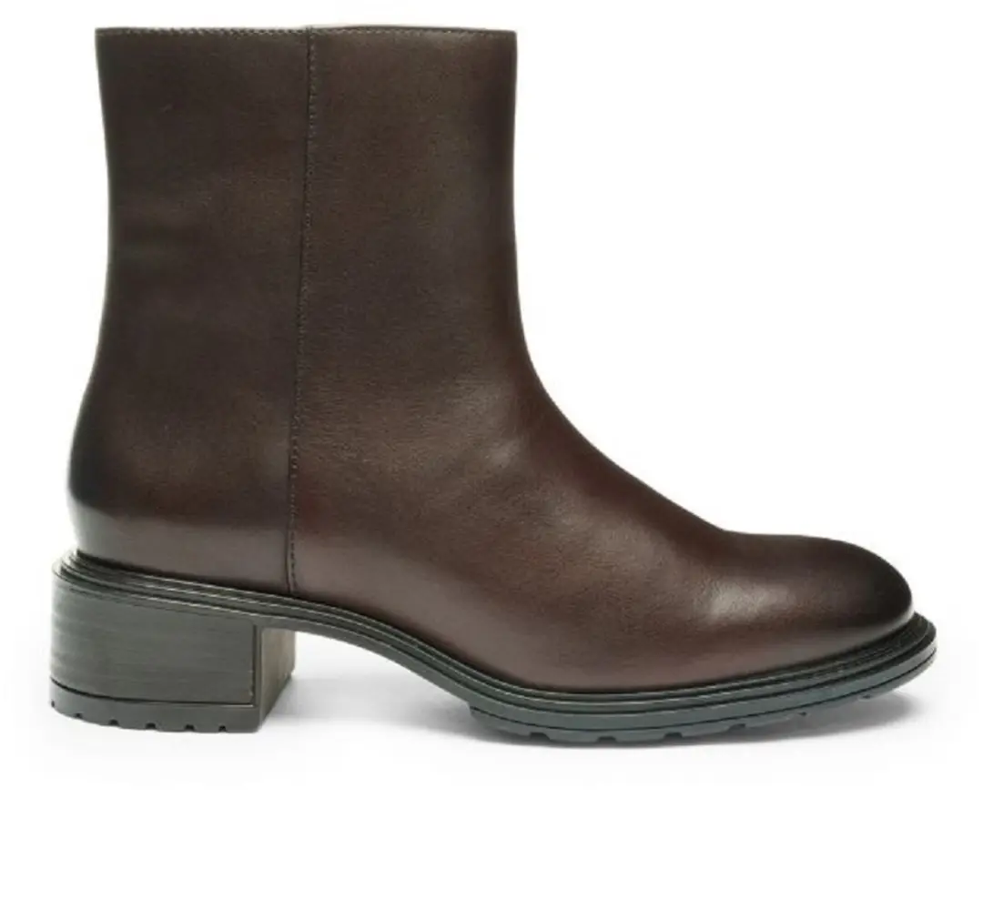 Ara -art 12 26108 03-Parker- bruin-leer-enkellaars-dames-rits