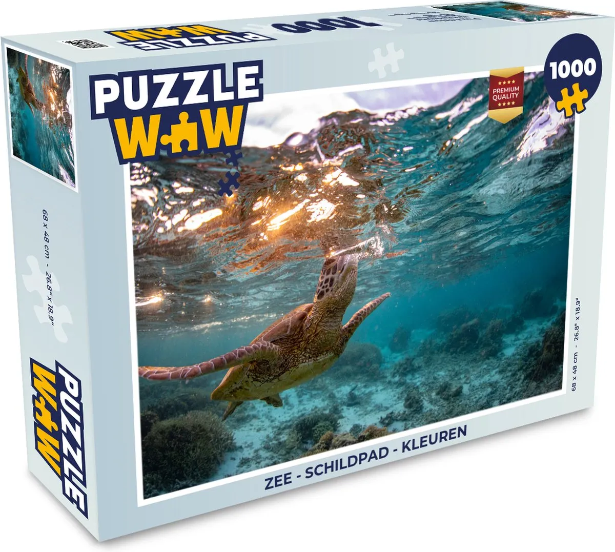 PuzzleWow Zee Schildpad Legpuzzel 1000 Stuks - Multicolor