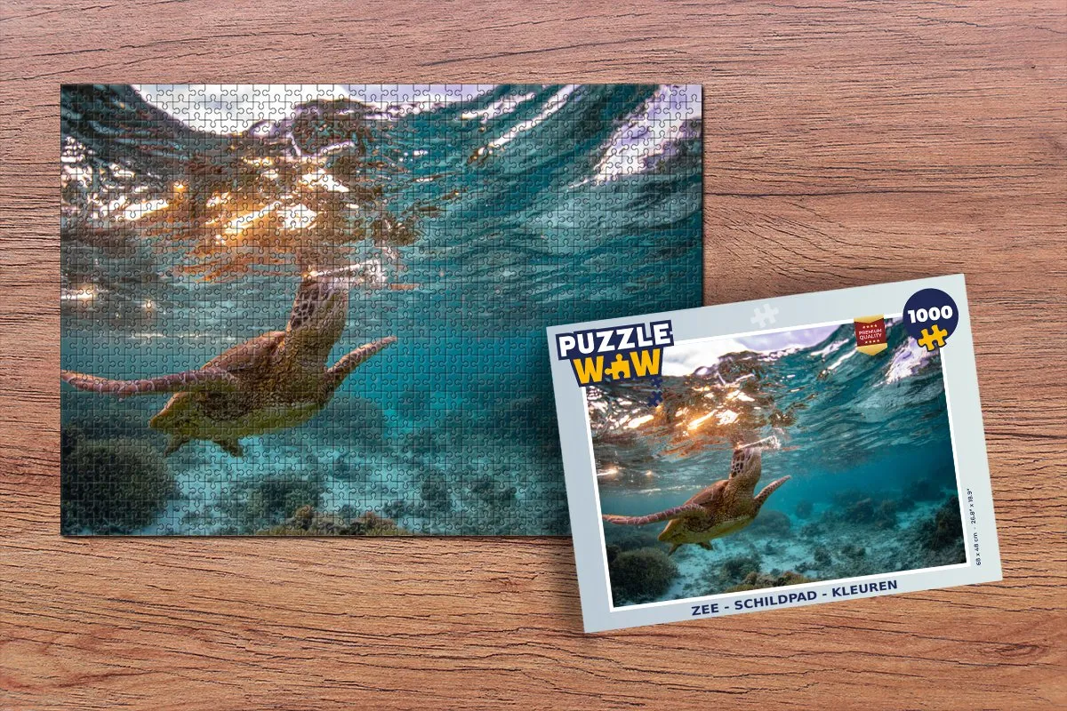 PuzzleWow Zee Schildpad Legpuzzel 1000 Stuks - Multicolor