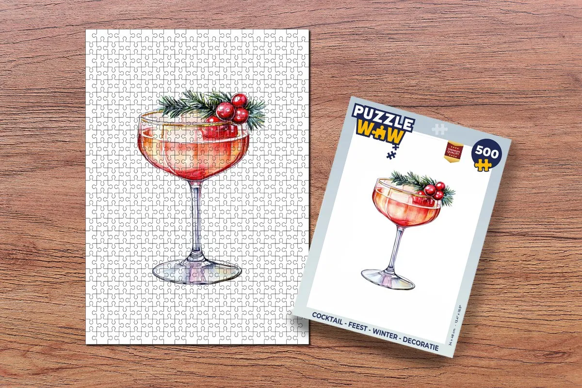 PuzzleWow Cocktail Kerst Legpuzzel 500 Stuks