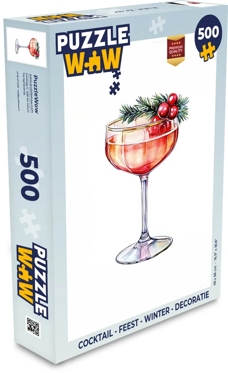 PuzzleWow Cocktail Kerst Legpuzzel 500 Stuks