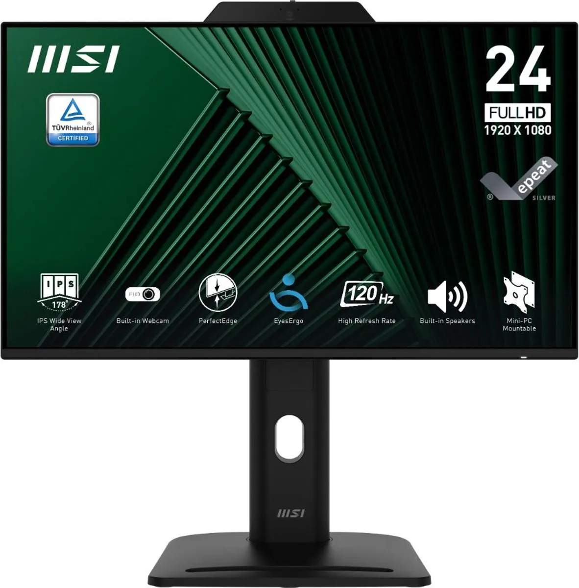 MSI Pro MP242PMG Monitor 24 inch - Full HD 120Hz - Webcam