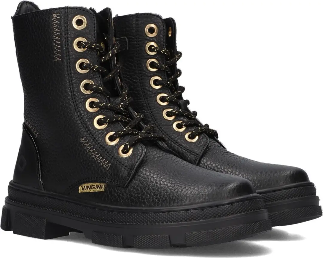 Vingino Jennifer Veterboots - Meisjes - Zwart - Maat 30