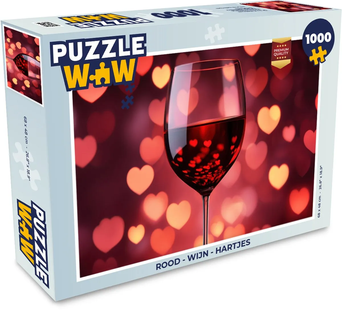 PuzzleWow Legpuzzel 1000 Stuks - Wijn Hartjes