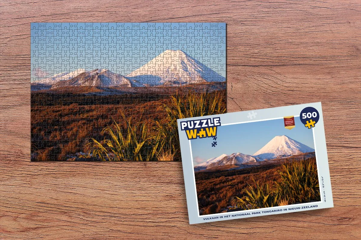 PuzzleWow Vulkaan Tongariro Legpuzzel 500 Stuks - Multicolor