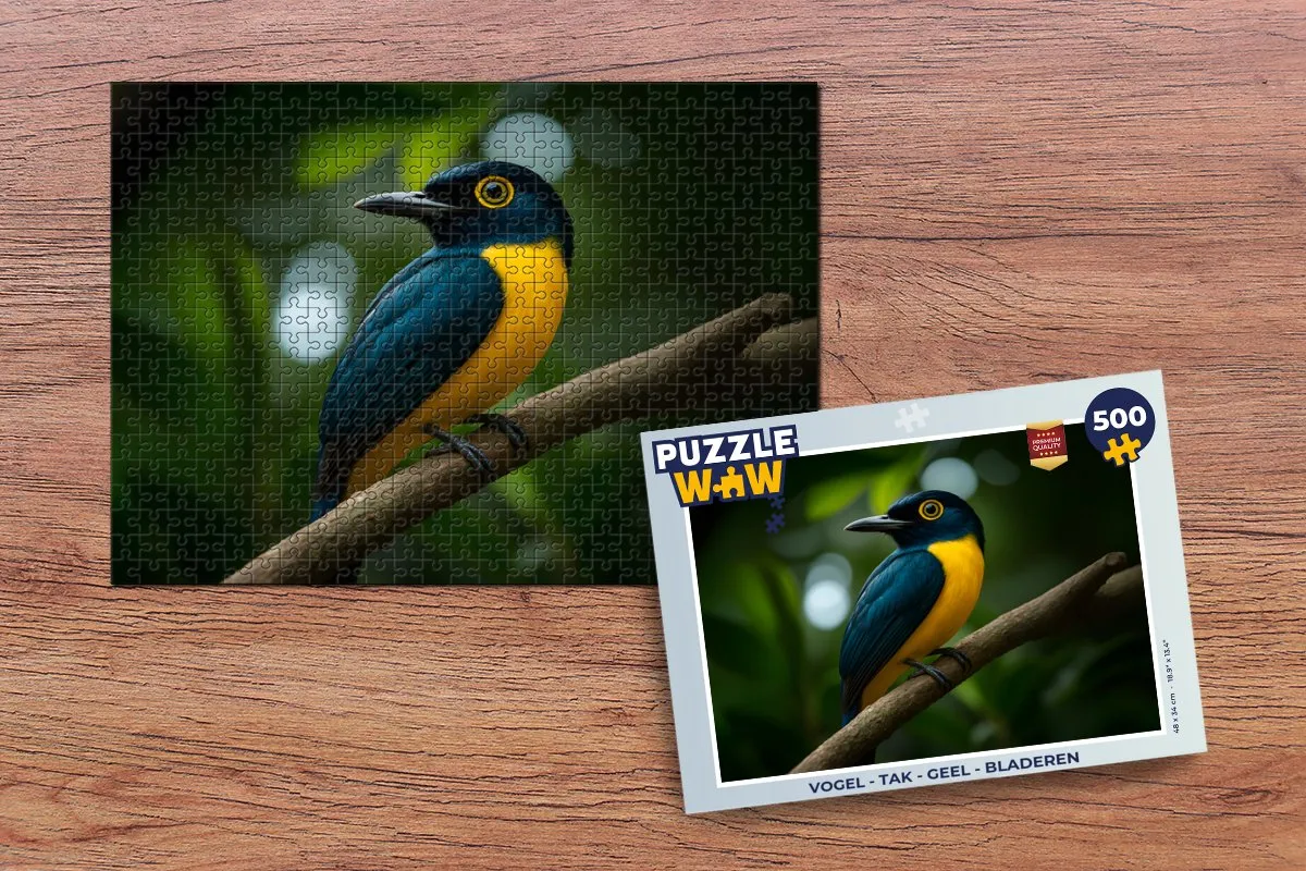 PuzzleWow Vogel op Tak Legpuzzel 500 Stuks - Geel