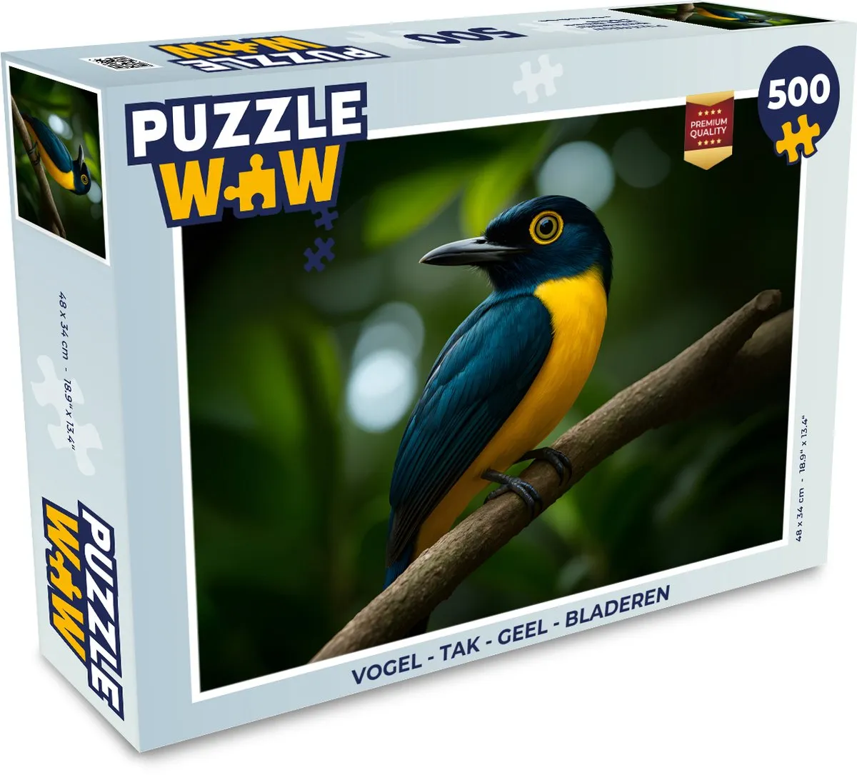 PuzzleWow Vogel op Tak Legpuzzel 500 Stuks - Geel