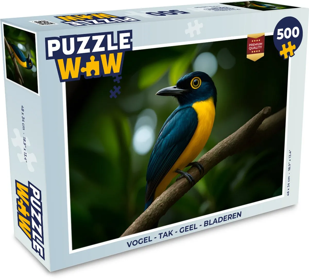 PuzzleWow Vogel op Tak Legpuzzel 500 Stuks - Geel