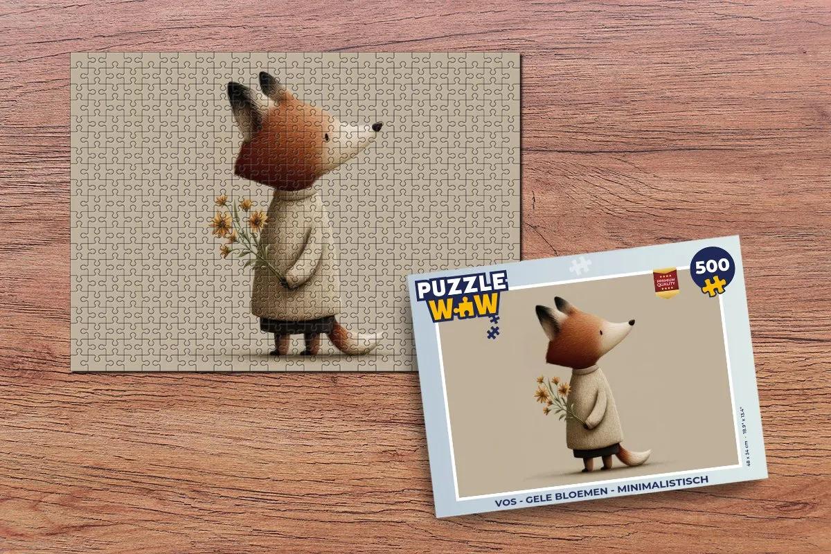 PuzzleWow Vos - Gele Bloemen Legpuzzel 500 Stuks