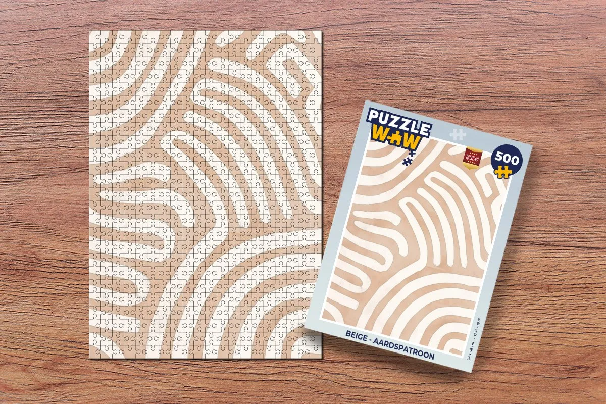 PuzzleWow Legpuzzel 500 Stuks - Aardspatroon Beige