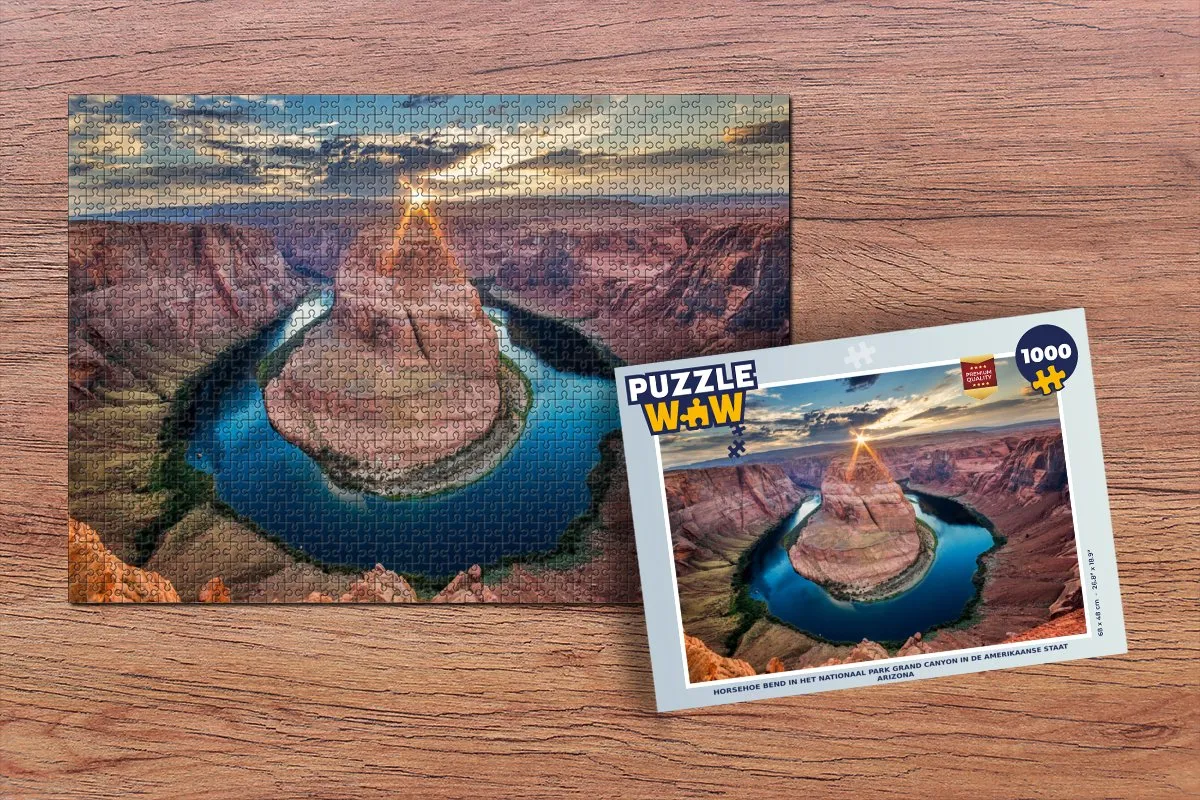 PuzzleWow Horsehoe Bend Grand Canyon Legpuzzel 1000 Stuks - Multicolor