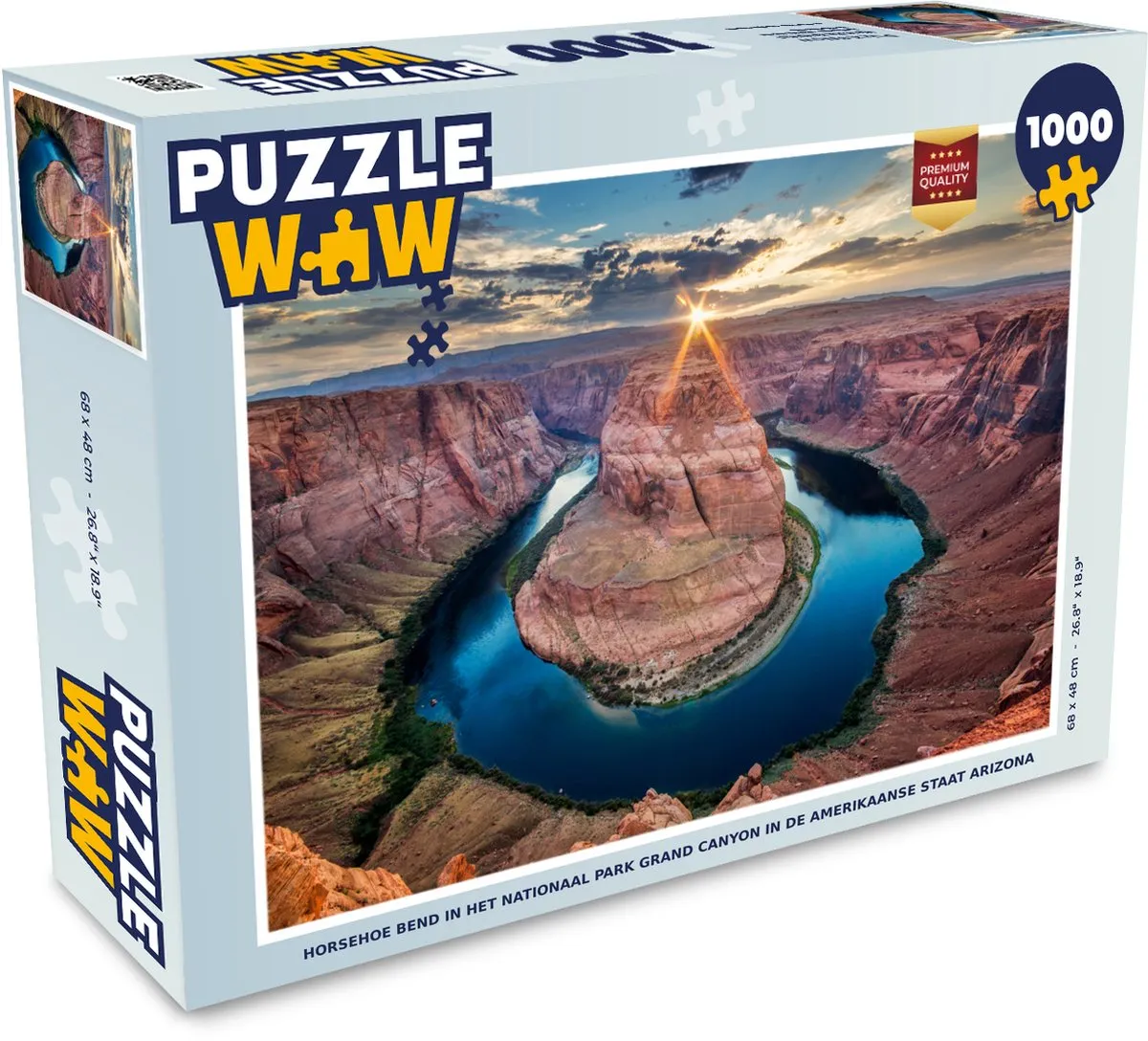 PuzzleWow Horsehoe Bend Grand Canyon Legpuzzel 1000 Stuks - Multicolor