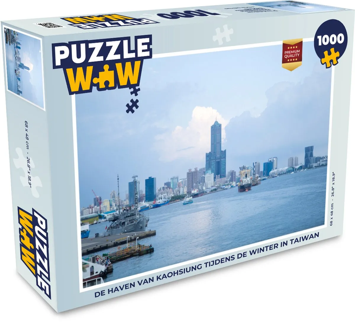 PuzzleWow Legpuzzel De haven van Kaohsiung - 1000 Stuks - Multicolor