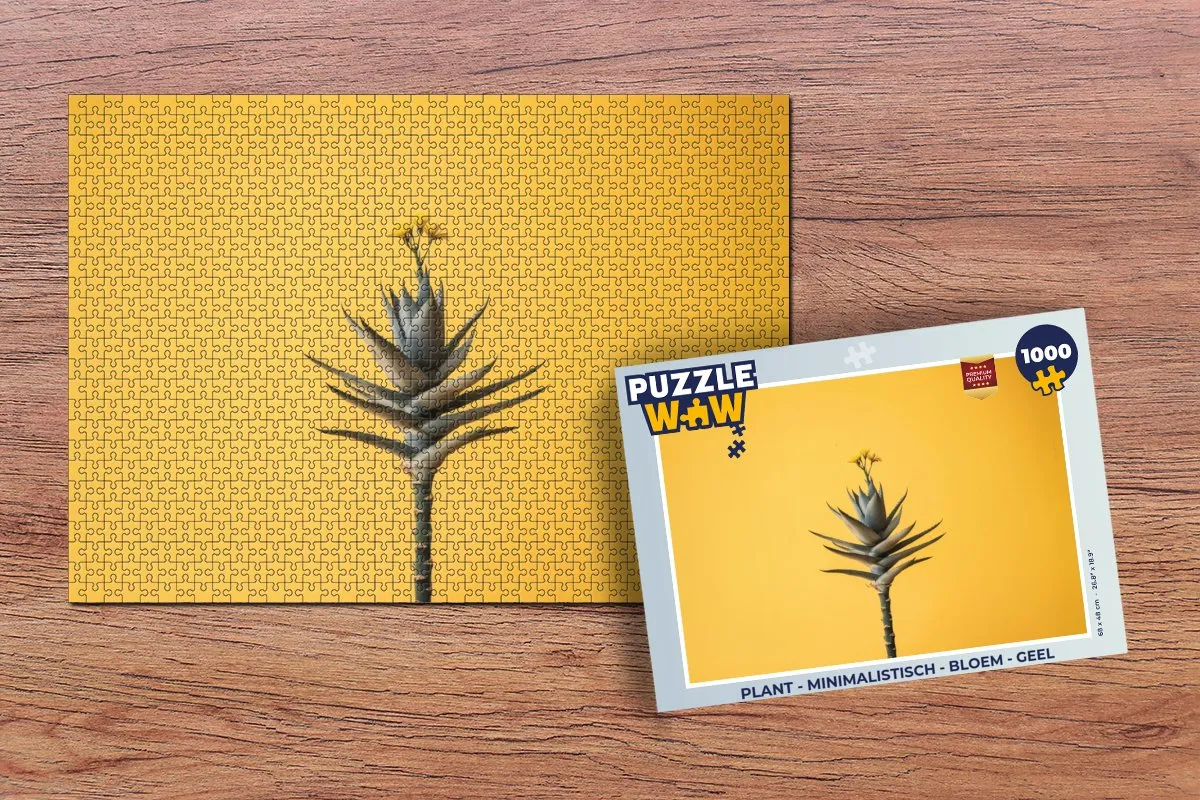 PuzzleWow Minimalistisch Bloem Legpuzzel 1000 Stuks - Geel