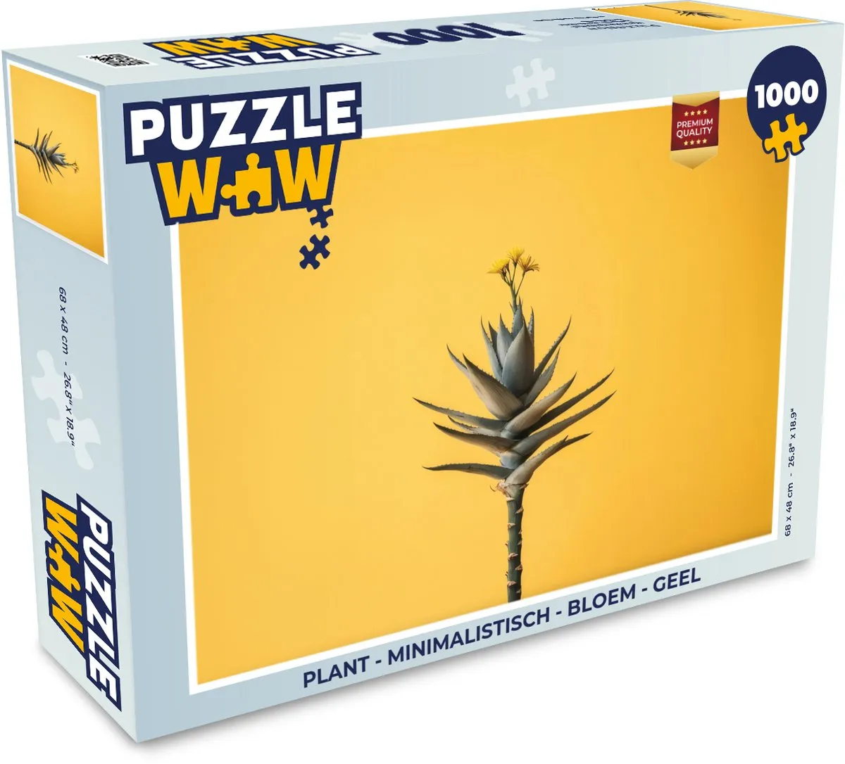 PuzzleWow Minimalistisch Bloem Legpuzzel 1000 Stuks - Geel