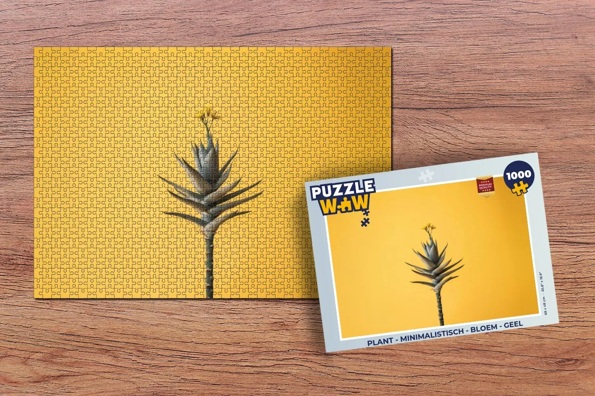 PuzzleWow Minimalistisch Bloem Legpuzzel 1000 Stuks - Geel