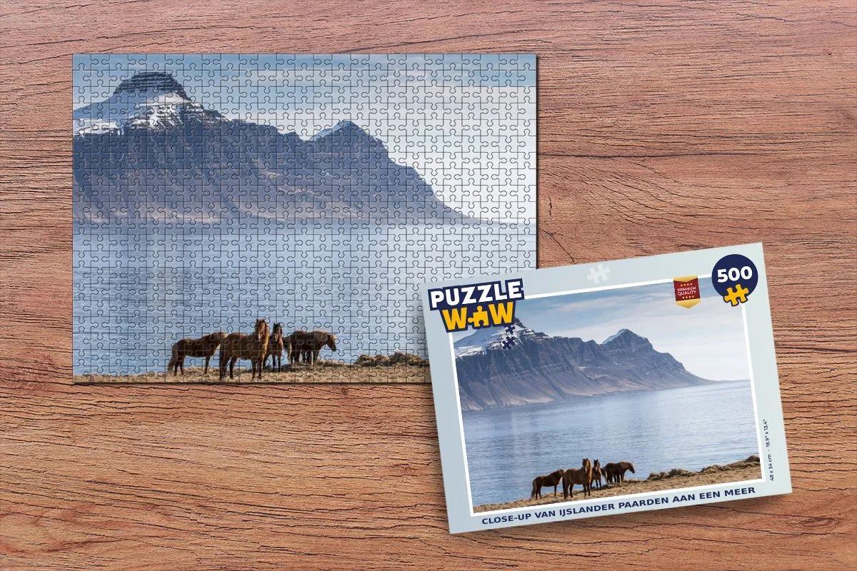 PuzzleWow IJslander Paarden Legpuzzel 500 Stuks - Multicolor
