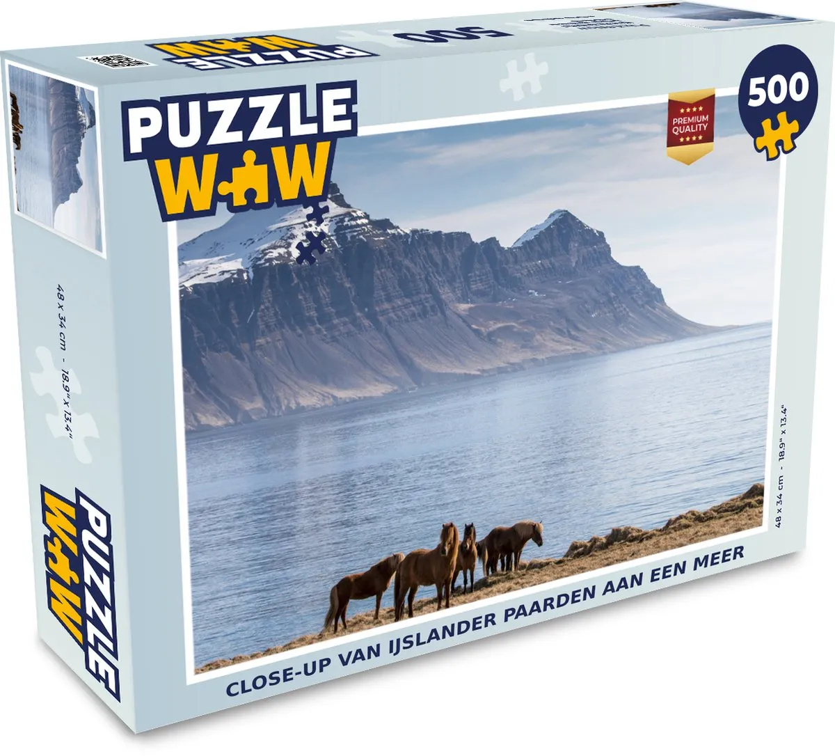 PuzzleWow IJslander Paarden Legpuzzel 500 Stuks - Multicolor