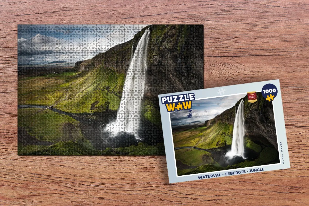 PuzzleWow Waterval Jungle Legpuzzel 1000 Stuks - Multicolor