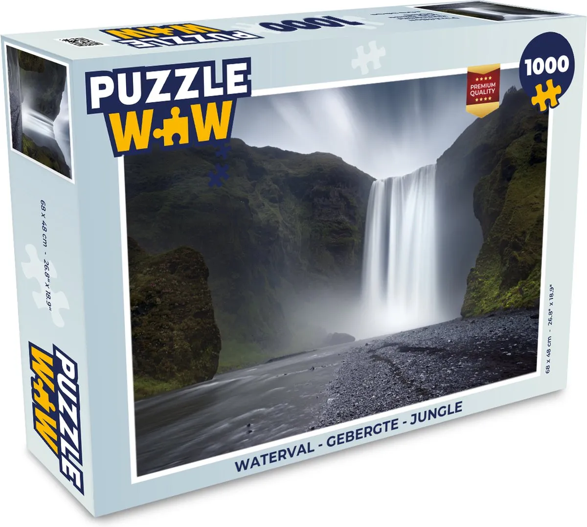 PuzzleWow Waterval Jungle Legpuzzel 1000 Stuks - Multicolor