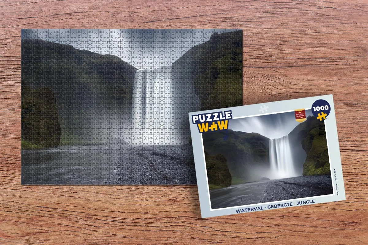 PuzzleWow Waterval Jungle Legpuzzel 1000 Stuks - Multicolor