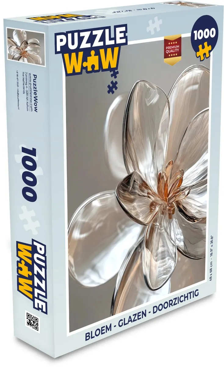 PuzzleWow Bloem Glazen Legpuzzel 1000 Stuks - MPN 8721375315088