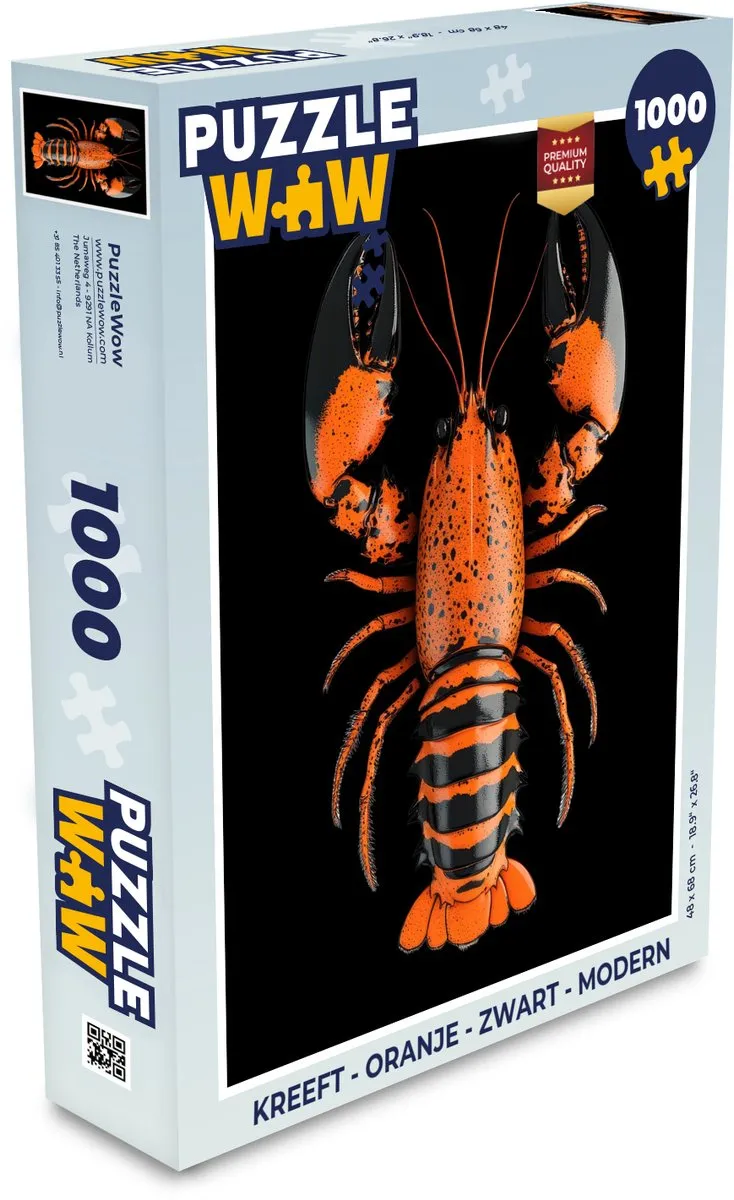 PuzzleWow Kreeft Legpuzzel 1000 Stuks - Oranje/Zwart