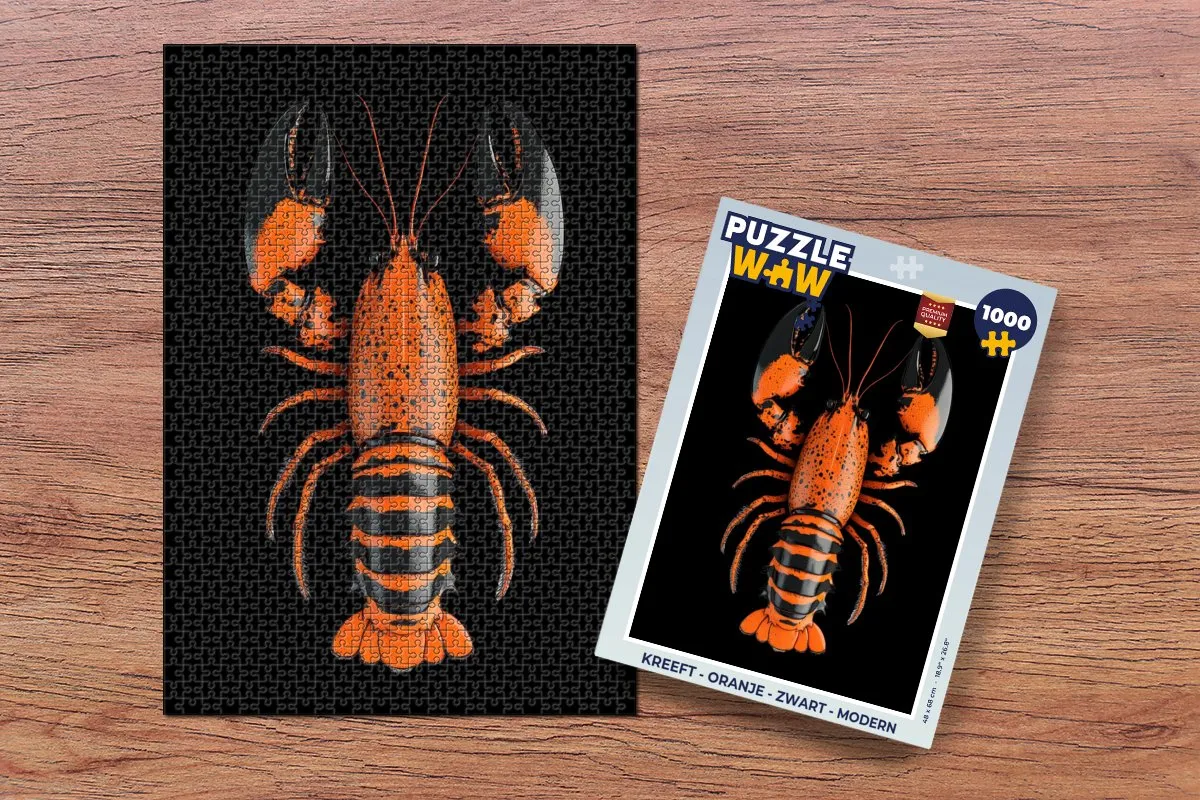 PuzzleWow Kreeft Legpuzzel 1000 Stuks - Oranje/Zwart