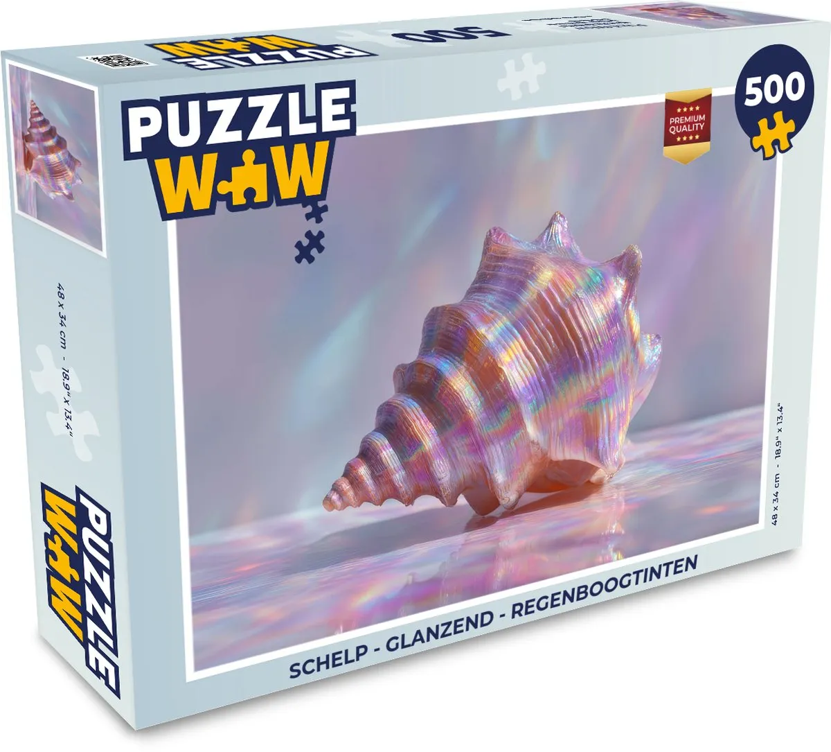 PuzzleWow Schelp Legpuzzel 500 Stuks - Regenboogtinten