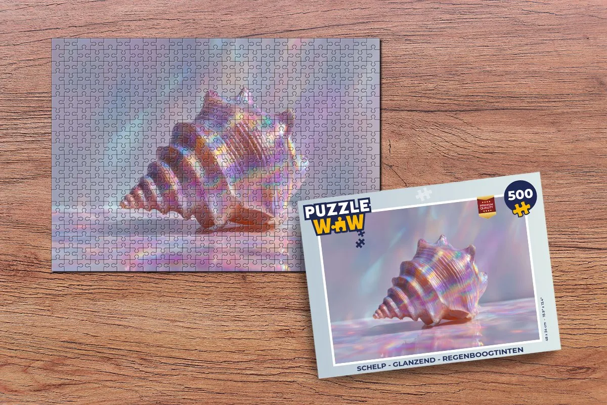 PuzzleWow Schelp Legpuzzel 500 Stuks - Regenboogtinten