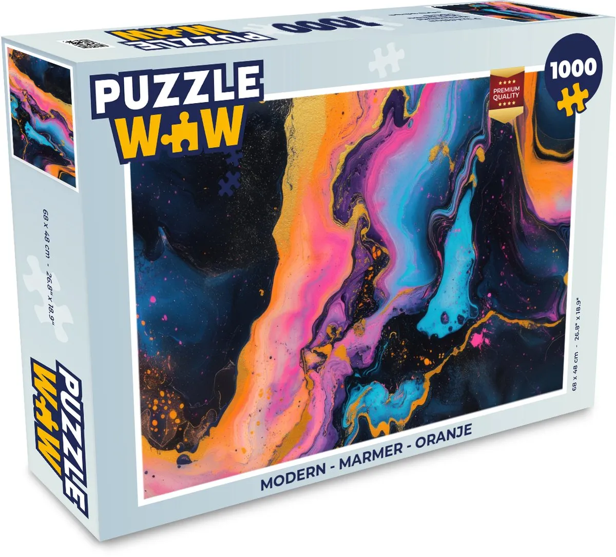 PuzzleWow Modern Marmer Legpuzzel 1000 Stuks - Oranje