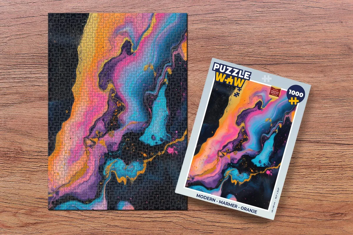 PuzzleWow Modern Marmer Legpuzzel 1000 Stuks - Oranje