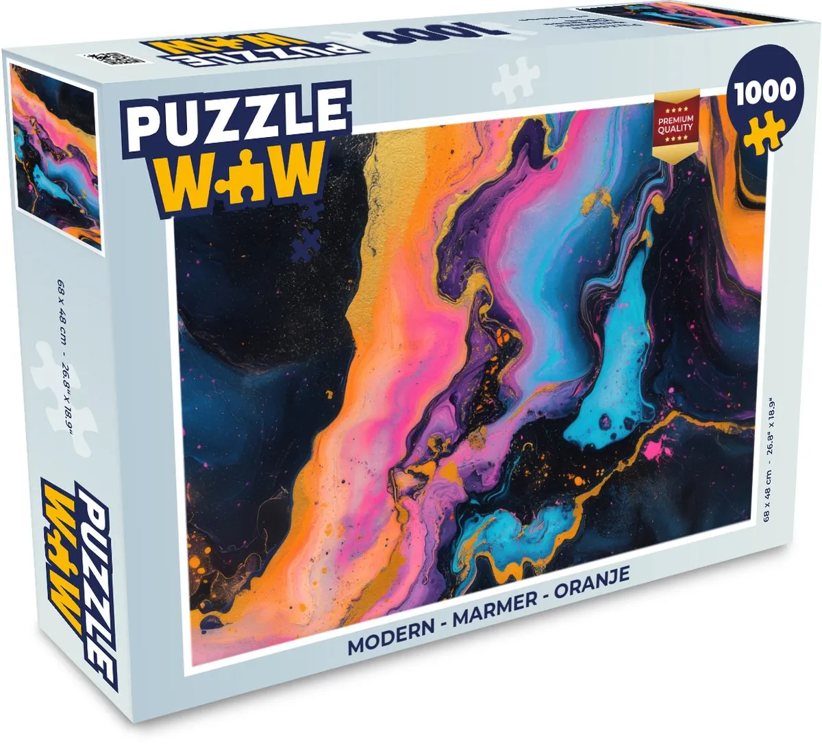 PuzzleWow Modern Marmer Legpuzzel 1000 Stuks - Oranje