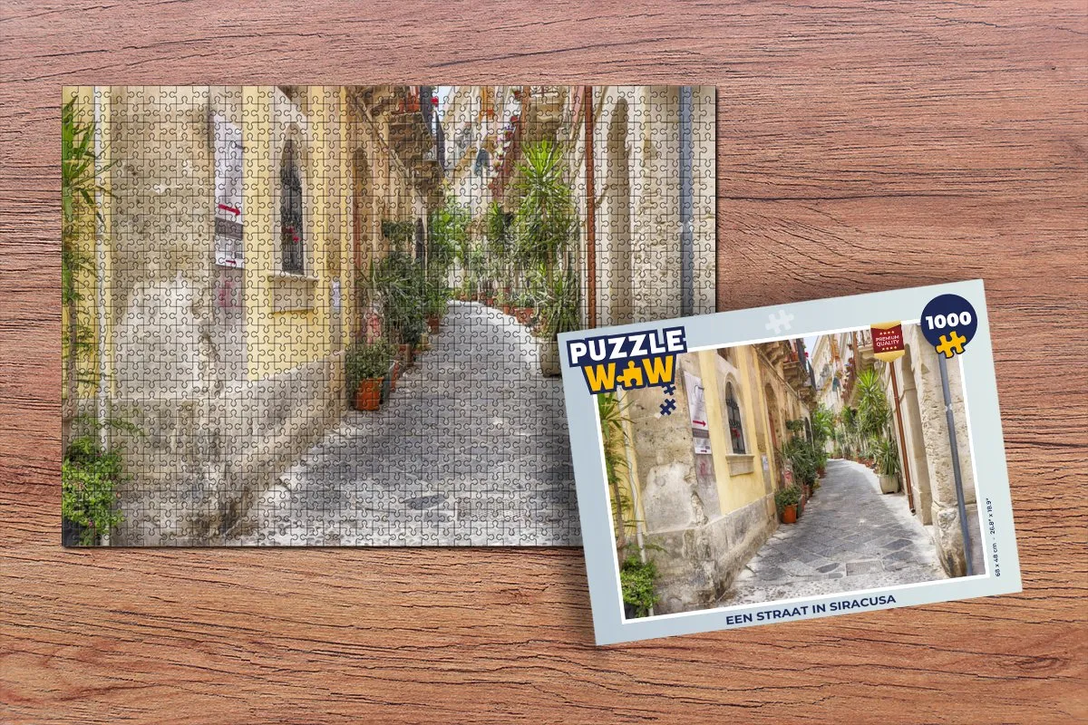 PuzzleWow Legpuzzel Een straat in Siracusa 1000 Stuks - Multicolor