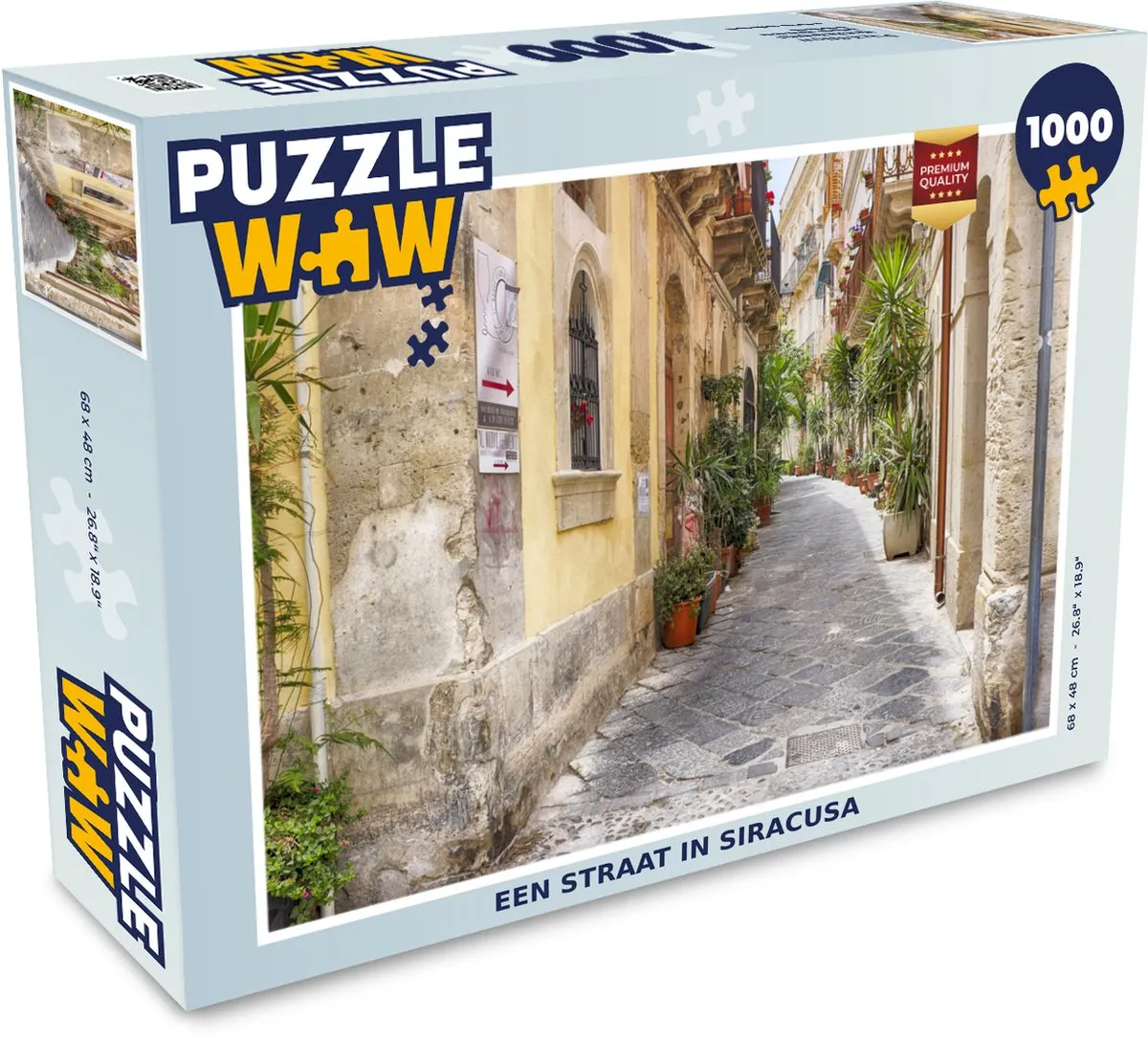 PuzzleWow Legpuzzel Een straat in Siracusa 1000 Stuks - Multicolor