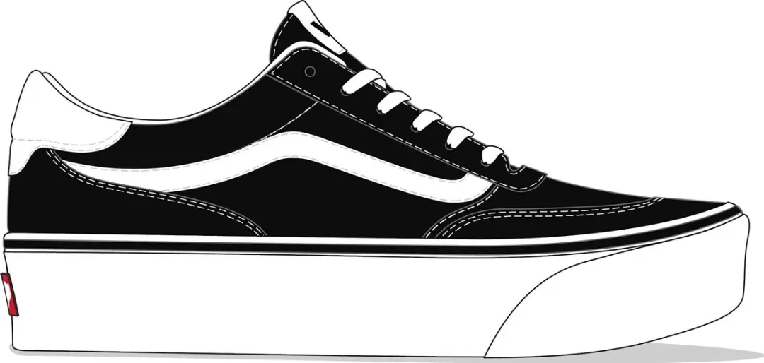 Vans Brooklyn LS Platform SUEDE/CANVAS BLACK/WHITE Unisex Sneakers