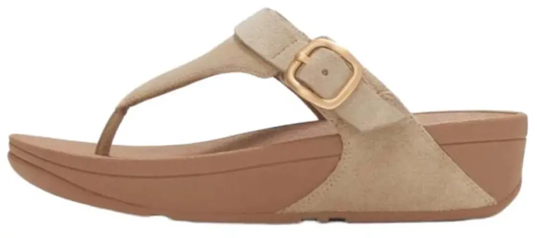 Fitflop Lulu Buckle Suede Toe Post Sandalen Bruin EU 38 Vrouw