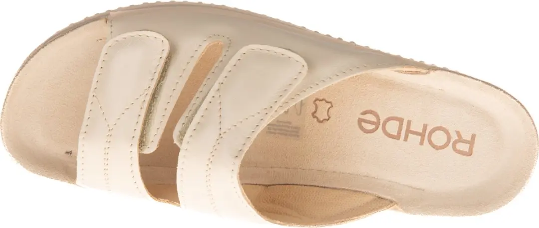 Rohde 1940 02 Leren Dames Slippers Slides Voorgevormd Voetbed Wit