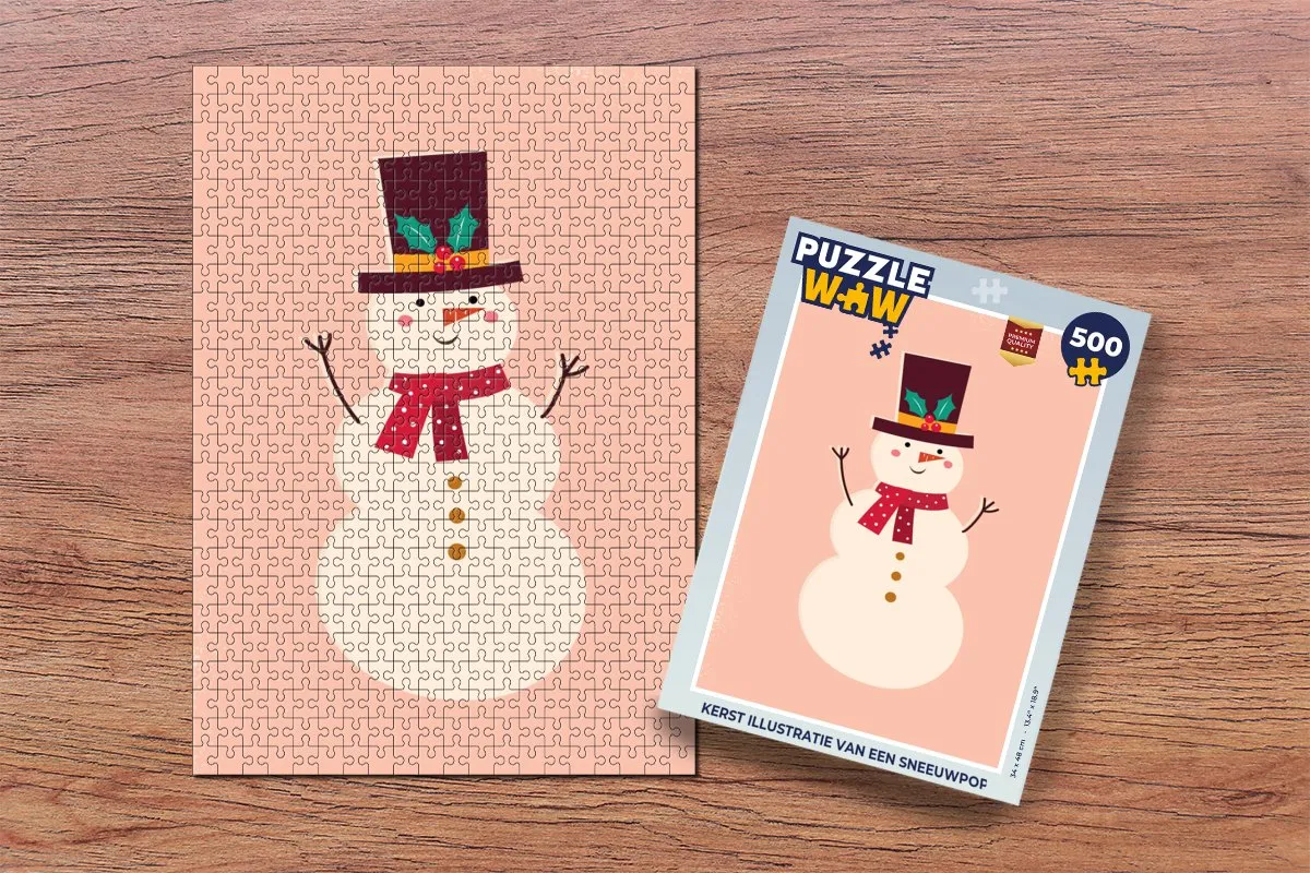 PuzzleWow Sneeuwpop Legpuzzel 500 Stuks - Multicolor