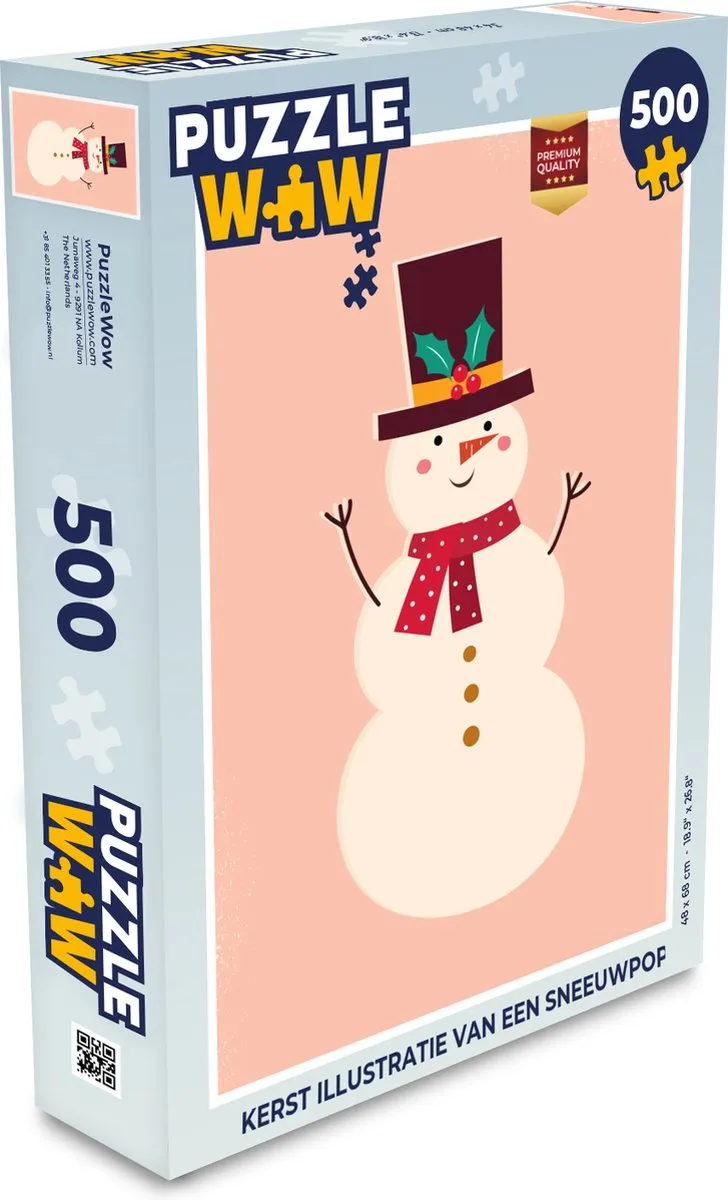 PuzzleWow Sneeuwpop Legpuzzel 500 Stuks - Multicolor