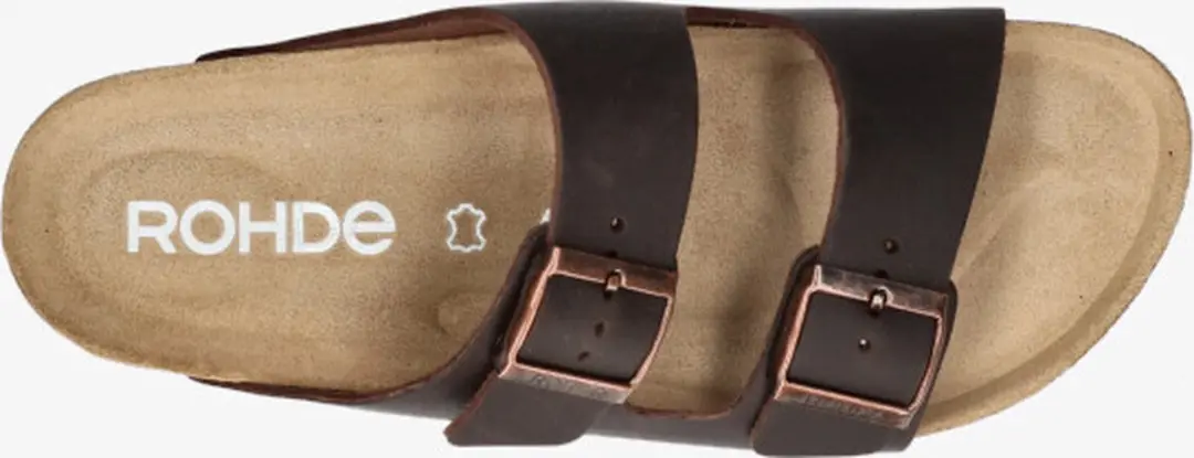 Rohde Slipper Heren 2 Gespen Ergonomisch Voetbed Bruin Maat 41