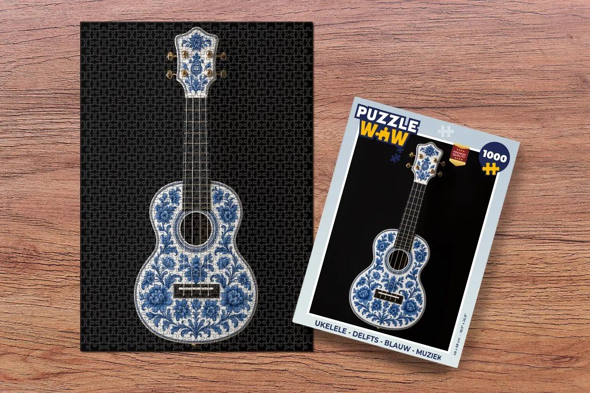 PuzzleWow Ukelele Puzzel 1000 Stuks - Blauw