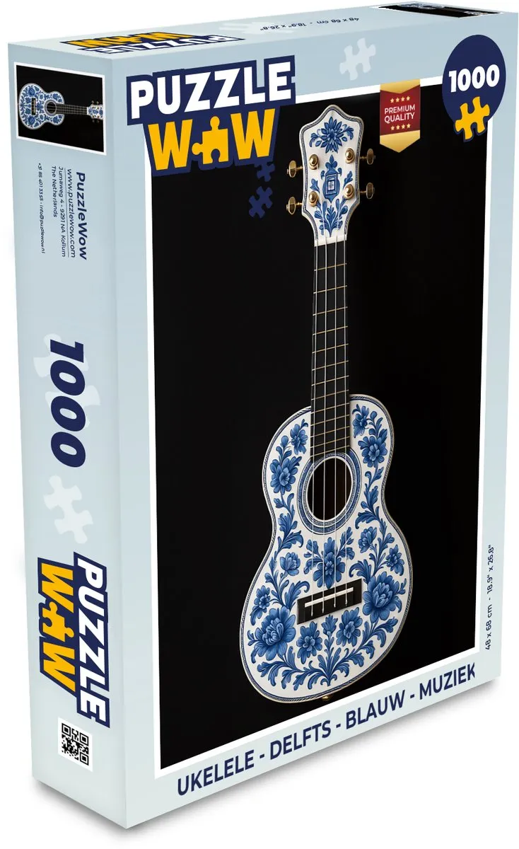 PuzzleWow Ukelele Puzzel 1000 Stuks - Blauw